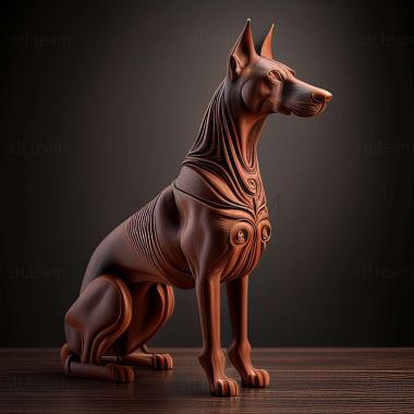 3D model Doberman dog (STL)